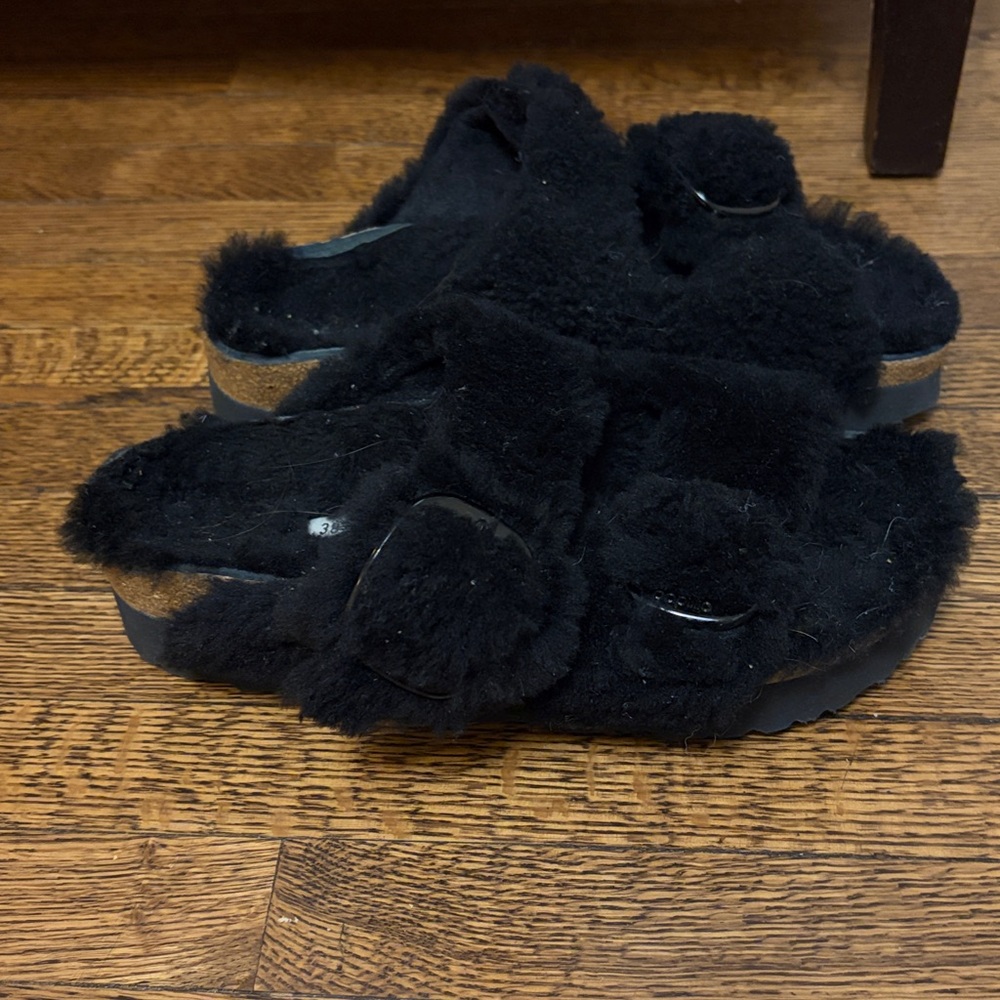 Birkenstock Papillio Arizona Big Buckle Shearling Sandals - Picture 6 of 6